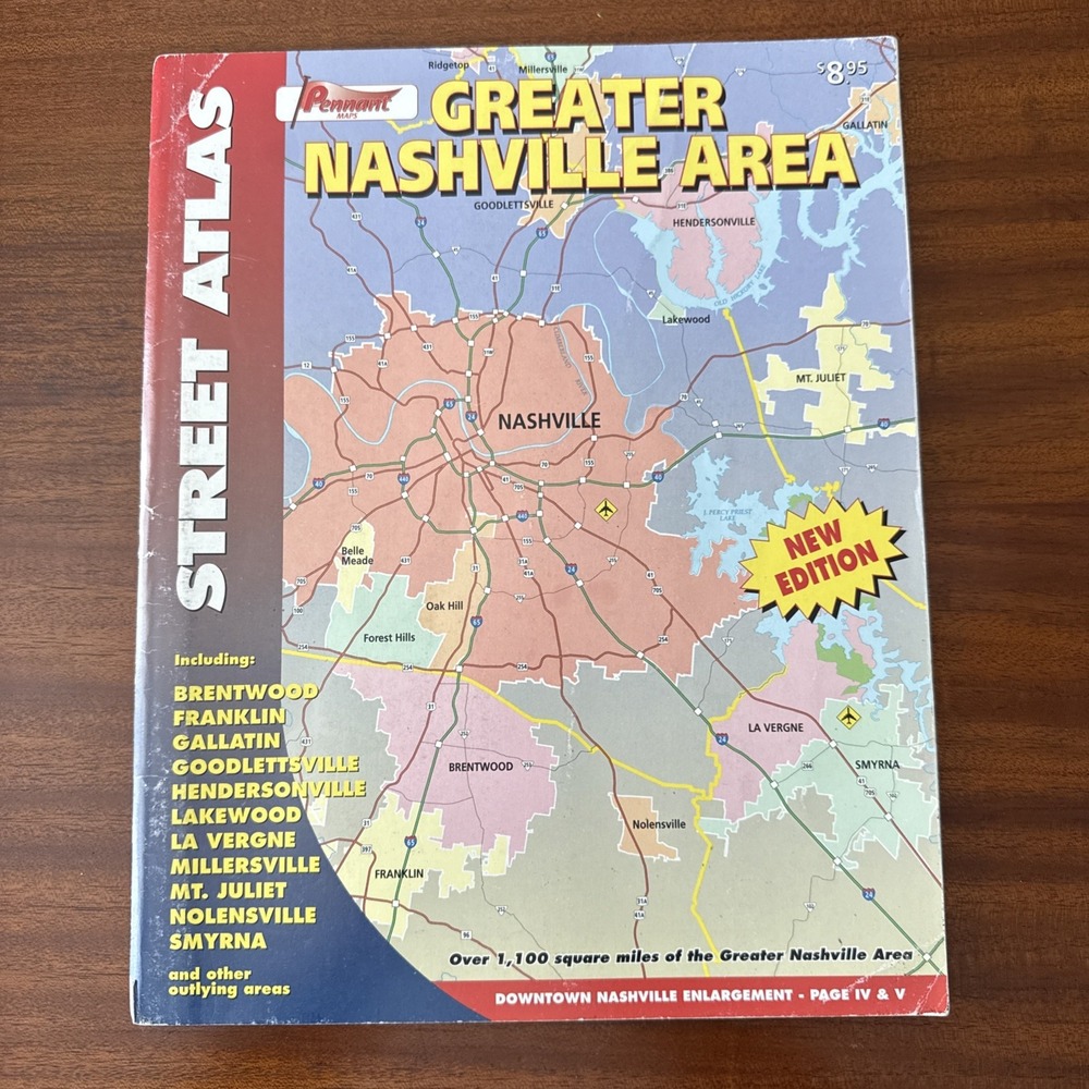 Greater Nashville Street Atlas 2003 – Paperback – 1,100 Square Miles Coverage